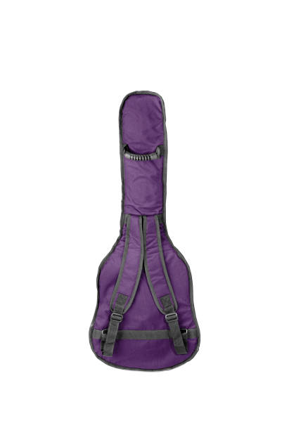 Purple guitar case isolated on white