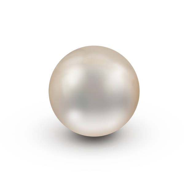 schimmerndes schönes, weißes, natürliches, nacreous perle, isoliert auf weißem hintergrund-fallschatten - pearl stock-fotos und bilder