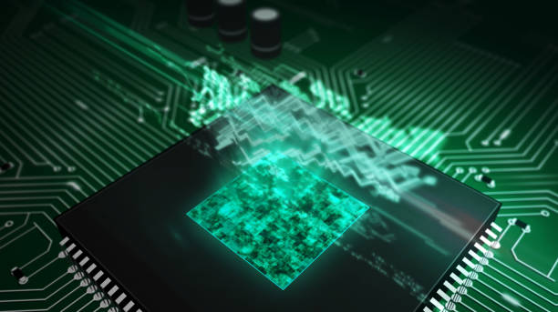 istock CPU on board with stock chart hologram 1154386517