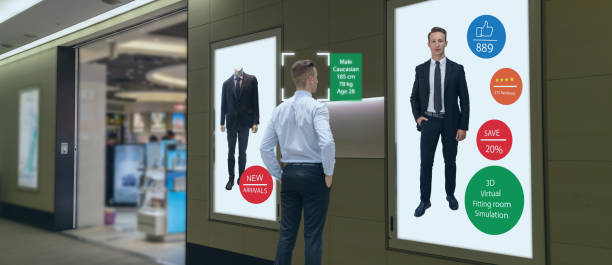 iot machine learning with human , object recognition which use artificial intelligence to analytic concept, it invents to prediction the customer needed with augmented reality on the digital Signage iot machine learning with human , object recognition which use artificial intelligence to analytic concept, it invents to prediction the customer needed with augmented reality on the digital Signage retail digital signage stock pictures, royalty-free photos & images