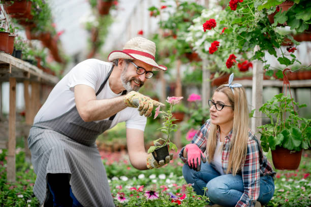 istock Senior Gardener teaching young gardener 1154387333