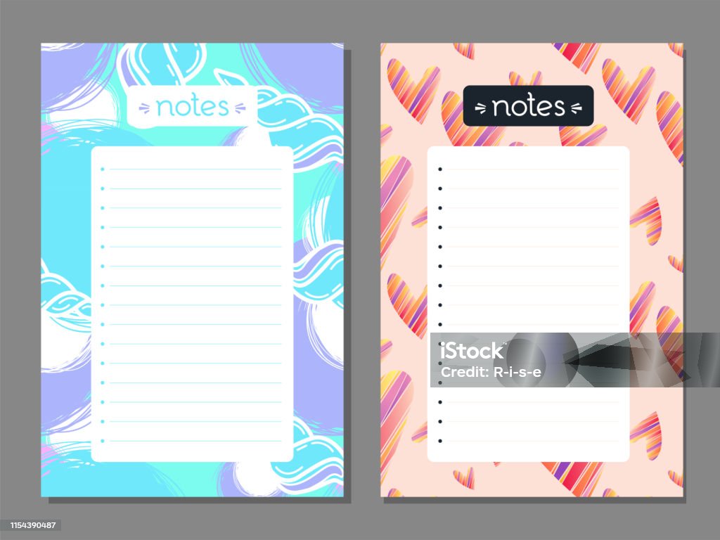 Notes Llist Set Of Notes Lists Stock Illustration - Download Image Now - Abstract ...