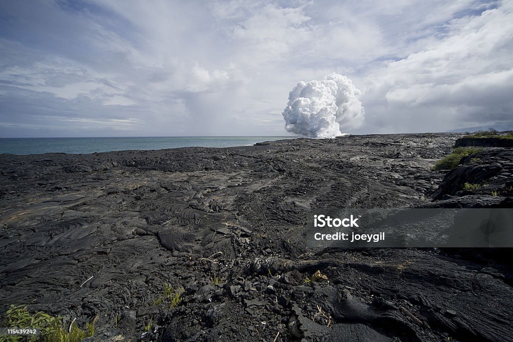 Lava vue sur le terrain de vapeur Cloud - Photo de Big Island - Îles Hawaï libre de droits