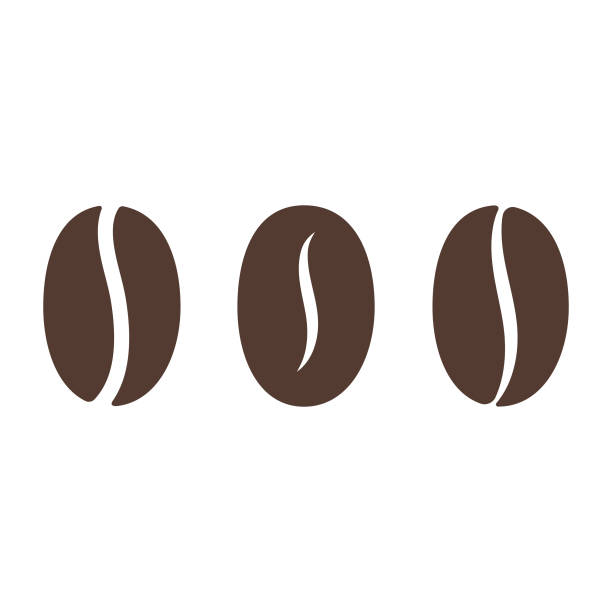 coffee bean icon. - coffee bean coffee crop cafe isolated stock-grafiken, -clipart, -cartoons und -symbole
