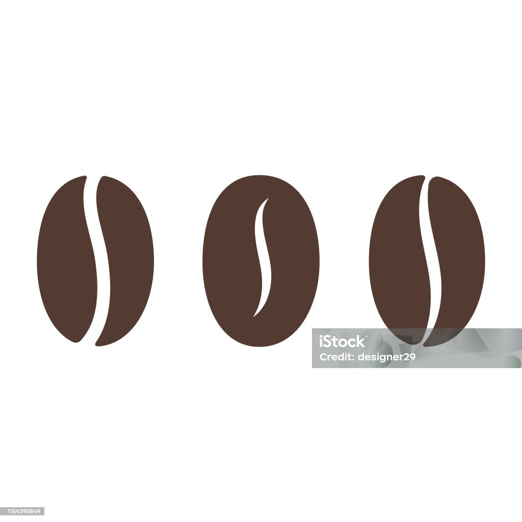 Coffee Bean Icon. Vector Illustration EPS 10 File. Roasted Coffee Bean stock vector
