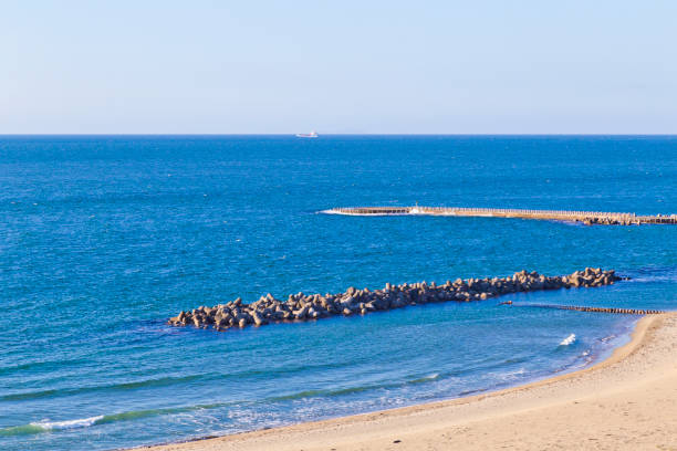 Sea of Japan views from Hiyoriyama Observation Platform, Niigata prefecture. Japan, Niigata City, Niigata Prefecture, Sado - Niigata, Beach Sado stock pictures, royalty-free photos & images