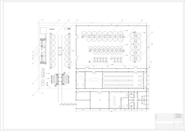 ilustrações, clipart, desenhos animados e ícones de modelo da fábrica do vinho - construction plan electricity blueprint