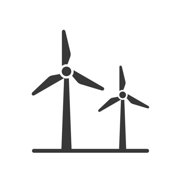 windkraft - windkraftanlage stock-grafiken, -clipart, -cartoons und -symbole