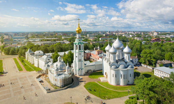 istock Panoramic aerial view of Vologda Kremlin, Russia 1154408865