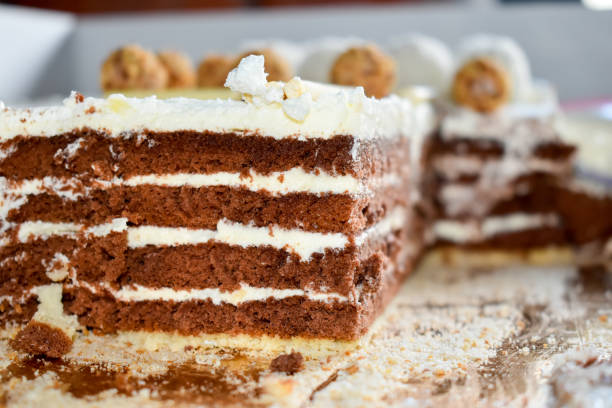 istock Piece of tasty chocolate cake. 1154409297