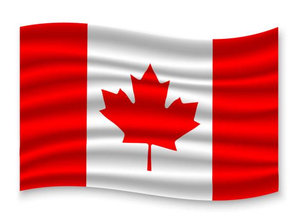 flaga machająca 3d - flag canadian flag patriotism national flag stock illustrations