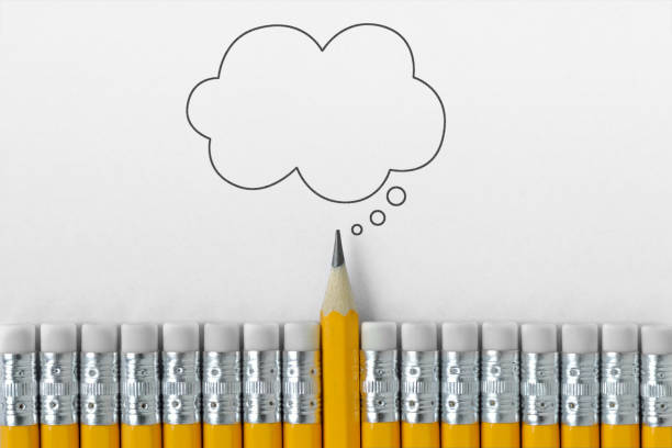 Five Pencils on White Background