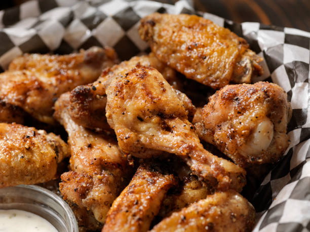 istock Air Fried, Crispy Chicken Wings with Ranch Dip 1154410546