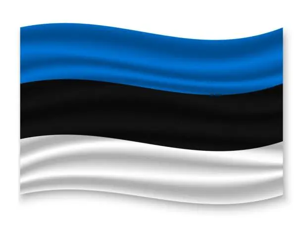 Vector illustration of 3D Waving Flag
