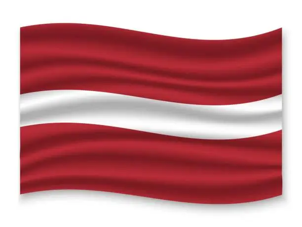 Vector illustration of 3D Waving Flag