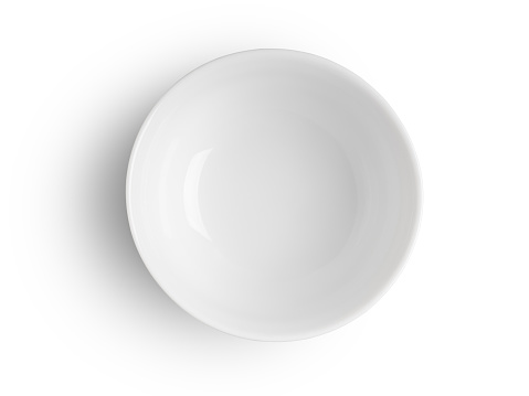 Empty white bowl with clipping path. This file is cleaned and retouched.