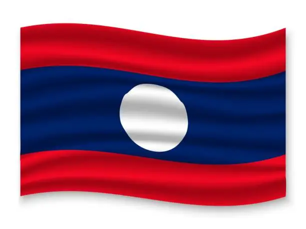 Vector illustration of 3D Waving Flag