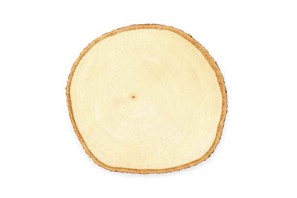 istock Empty wooden cutting board, isolated on white background. 1154415500