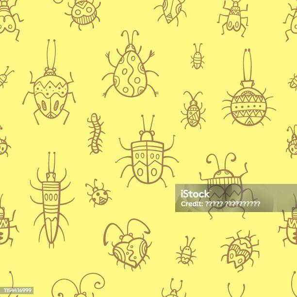 Bug Simple Pattern Pattern With Bugs Stock Illustration - Download Image Now - Animal ...