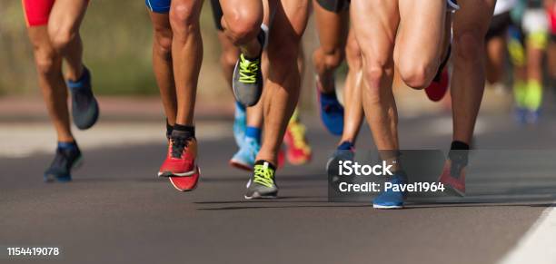 Marathon Running Race Stock Photo - Download Image Now - Running, Marathon, Triathlon