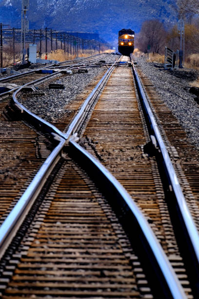 Railroad Train on Tracks for Transportation Commerce