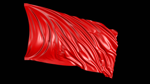 istock 3D rendering of red fabric. The fabric develops smoothly in the wind 1154425214