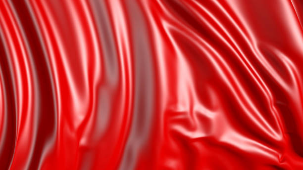 istock 3D rendering of red fabric. The fabric develops smoothly in the wind 1154425222