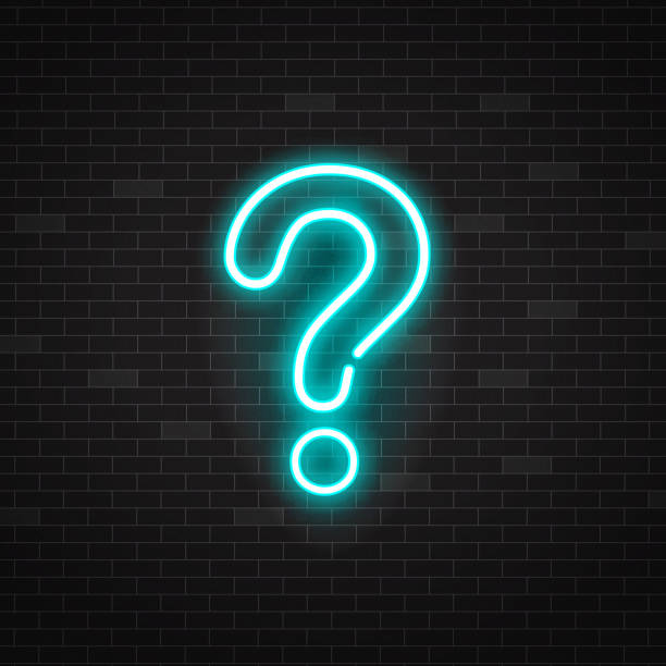istock Blue glowing outline neon question mark or sign on black background. 1154425947