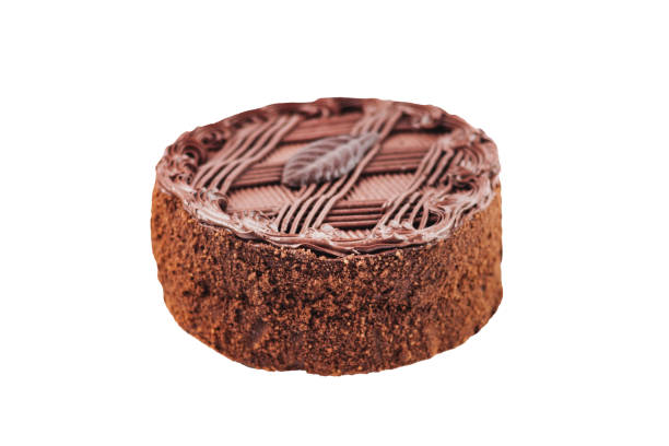 istock Whole fresh circle chocolate decorated baked cake for celebrate different happy event isolated on white background 1154427831
