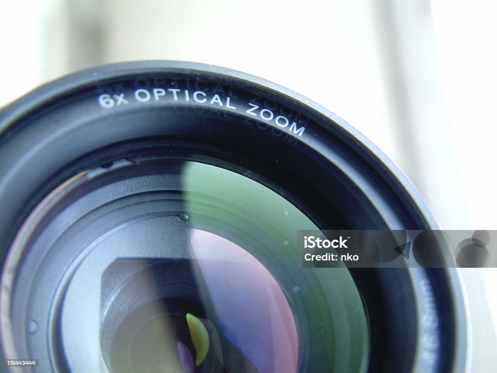 Obiettivo della telecamera - Foto stock royalty-free di Bicchiere
