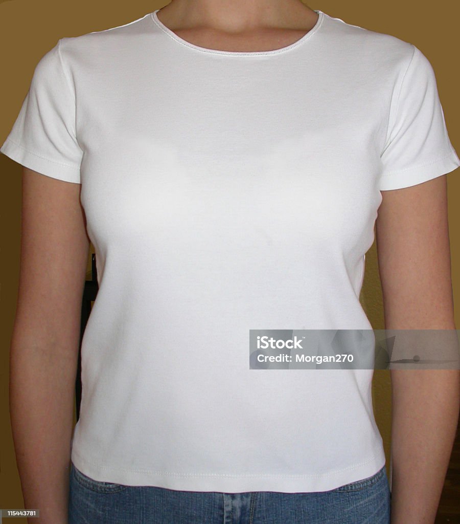Hembra una camiseta blanca - Foto de stock de Adulto libre de derechos