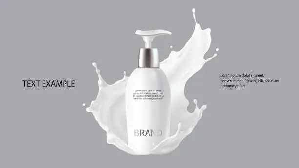 Vector illustration of Milk cosmetics realistic vector