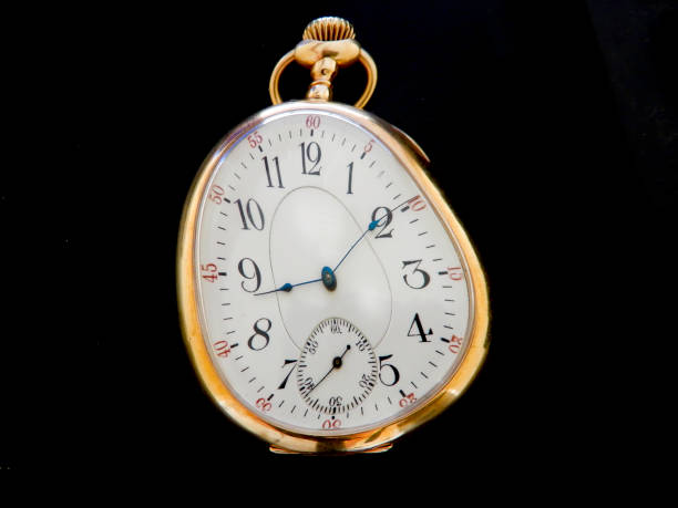 istock Time distortion as expressed by a melted pocket watch . 1154441382