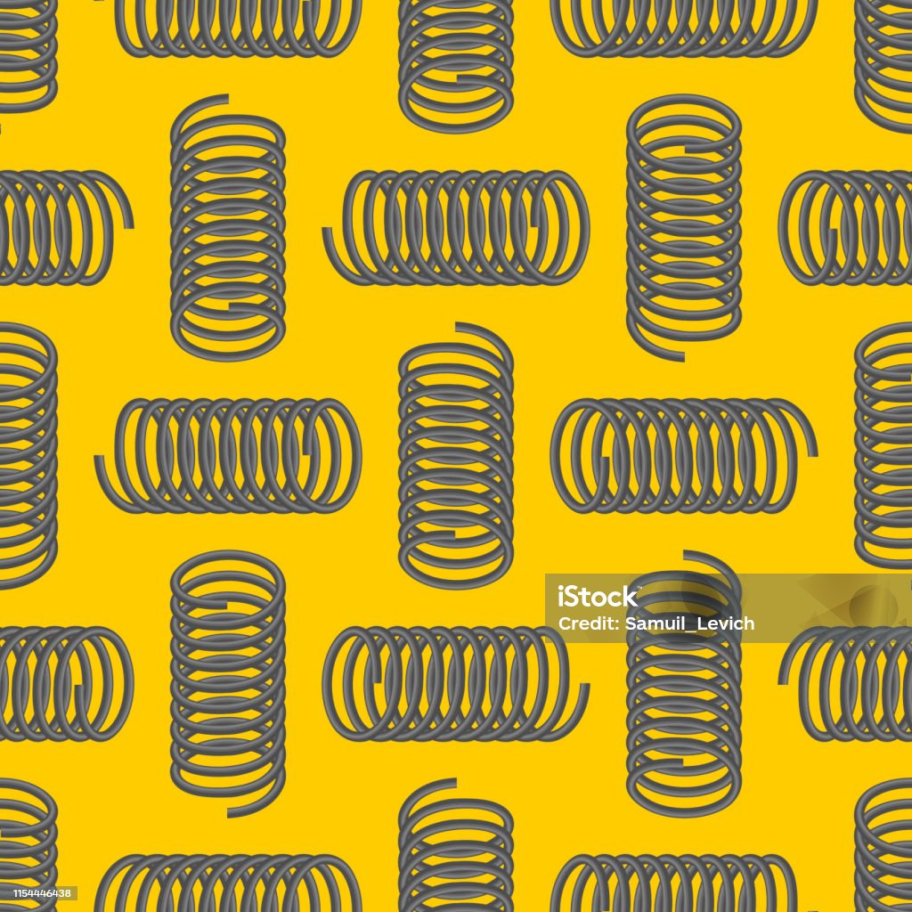 Metal Spring Pattern Metal Spring Pattern Seamless Vector Background Illustration Stock ...