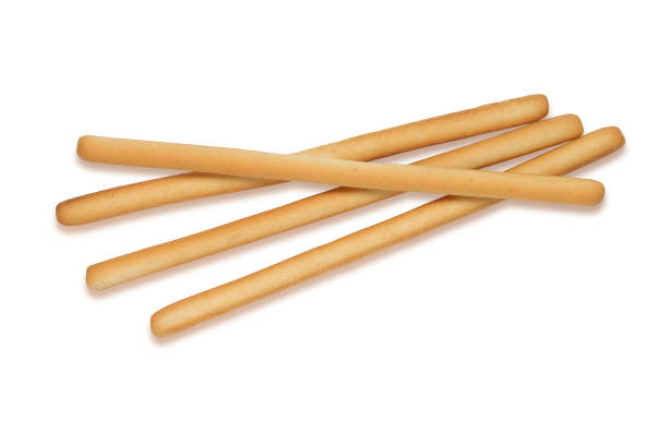 istock Breadsticks shot from above isolated on white background with clipping path 1154447664