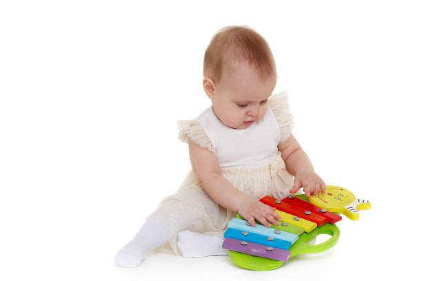 istock Little baby with educational toys. 1154448238