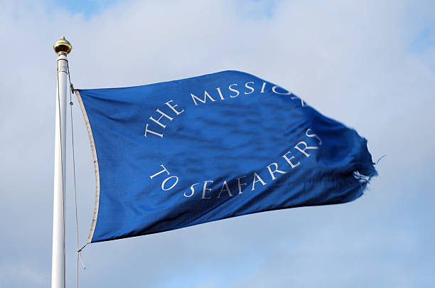 Cтоковое фото Миссия в Seafarers Летающий белый флаг