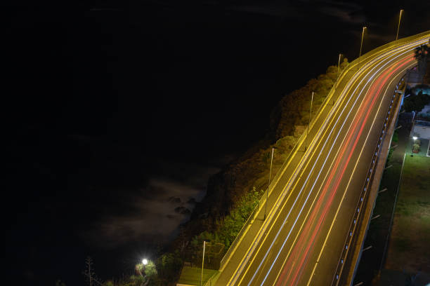 istock colorful light trace from highway traffic at night 1154449218