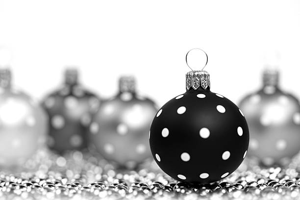 Black And White Baubles stock photo