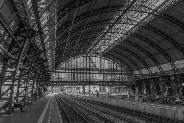 Monumental Central station in Amsterdam from 1889. One of the busiest stations in the country with daily 186.000 passengers