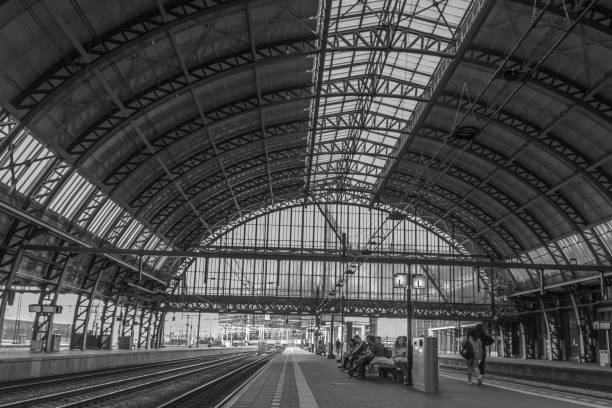 Monumental Central station in Amsterdam from 1889. One of the busiest stations in the country with  daily 186.000 passengers