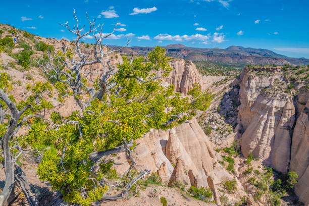 Beautiful Morning Hike to Tent Rocks in New Mexico stock photo