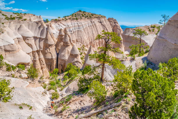 Beautiful Morning Hike to Tent Rocks in New Mexico stock photo