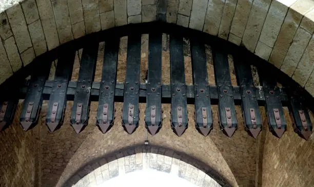 portcullis at a medieval city gate in cologne