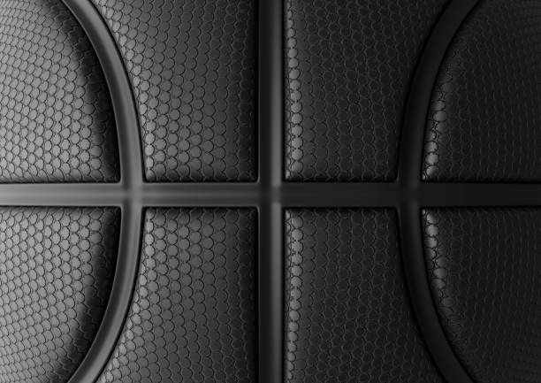 Basketball texture Black Basketball with black Line Design Background. Basketball texture. Dots Surface. 3D illustration. 3D high quality rendering. sports official stock pictures, royalty-free photos & images