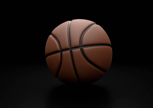 istock Basketball isolated on black background 1154466076