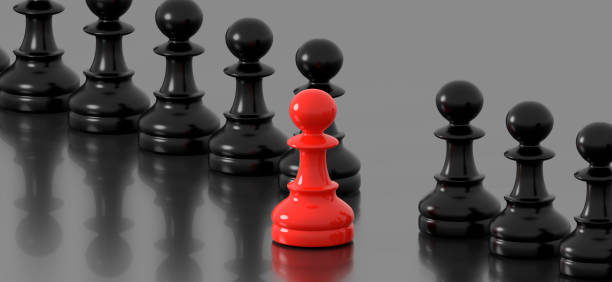istock Pawn of chess, standing out from the crowd 1154467439