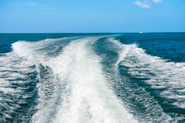 istock Wake of boat on water surface 1154468547