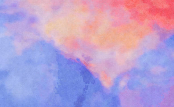 Rainbow Colors Abstract watercolor painting stock photo