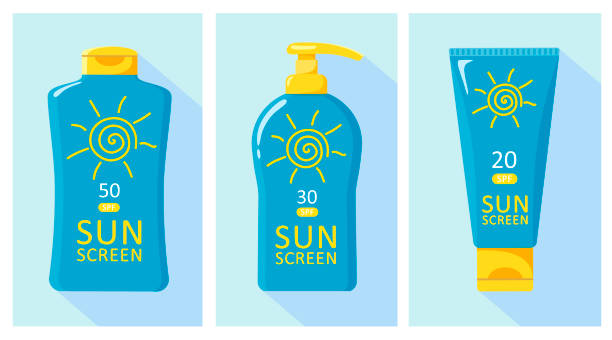 istock Bottles icons with sunscreen. Vector isolates on a white background in the style of flat, great for web design. 1154471131
